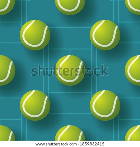 tennis ball seamless pettern vector illustration. realistic tennis ball seamless pattern design