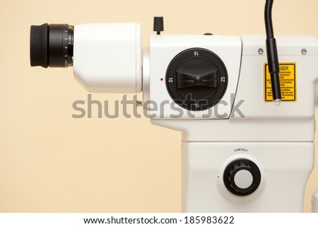 Buttons, switches, lines, textures and elements of optical medical devices used in ophthalmology 