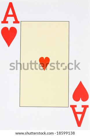 Macro of the letter from the ace of hearts