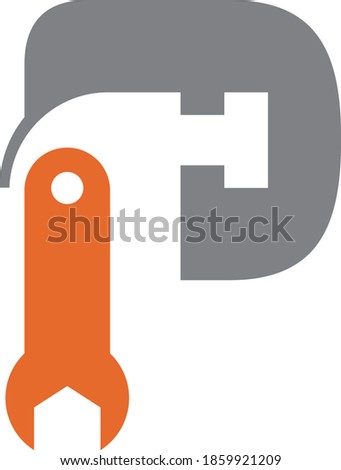 The letter 'P' is customized to represent the hammer, made by negative space, and spanner - allusion to construction and renovations.