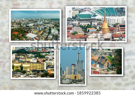 Photo collage views of Bangkok, capital of Thailand, South-East Asia.