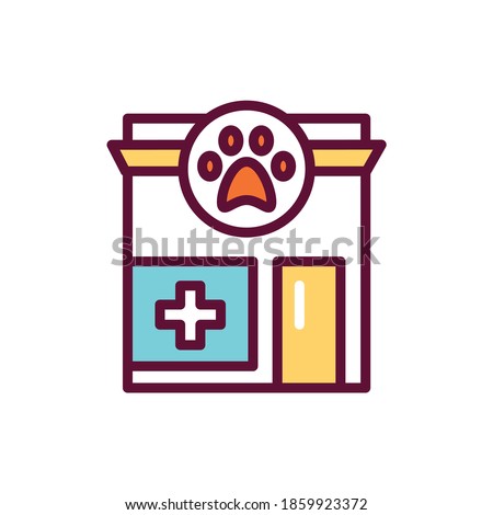Veterinary clinic color line icon. Medical service and treatment animal. Isolated vector element. Outline pictogram for web page, mobile app, promo.