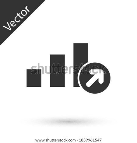 Grey Financial growth icon isolated on white background. Increasing revenue. Vector.