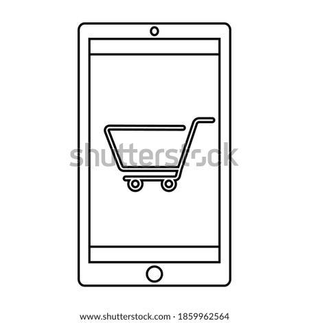 Isolated shop digital draw in white background financial icon- Vector