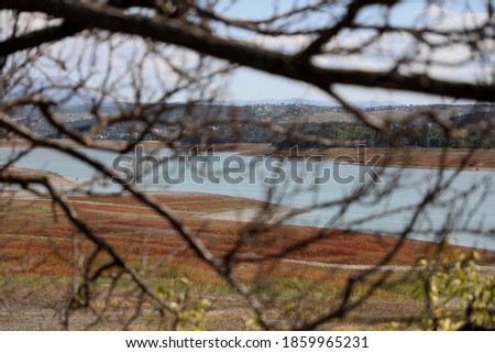 A reservoir shallowed by drought in the city of Simferopol (Crimea, Crimean peninsula).