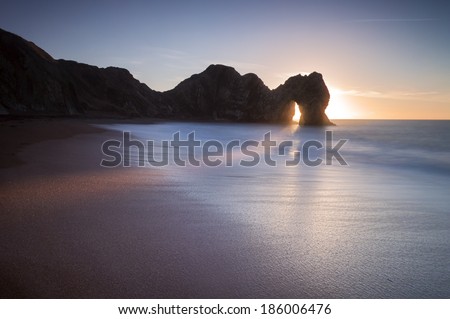 Durdle Door is a natural limestone arch on the Jurassic Coast near Lulworth in Dorset, England. 