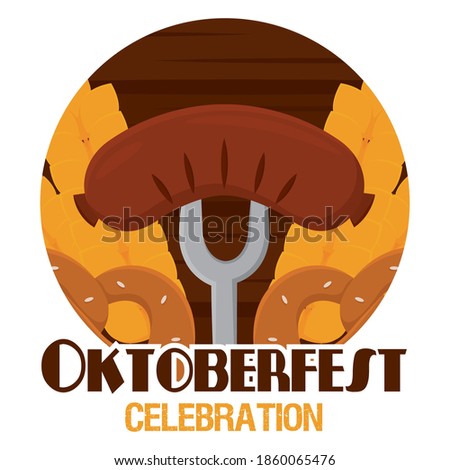 Isolated german sausage oktoberfest logo icon- Vector