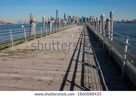 Pier with city view in New York