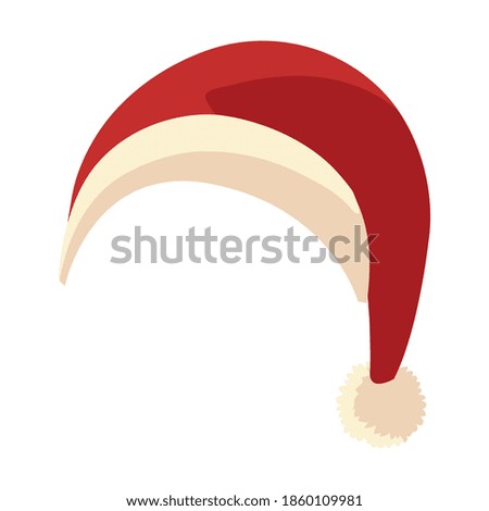 merry christmas santa hat decoration icon vector illustration
