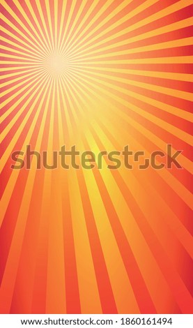 Orange comic zoom with lines and glow - Vector illustration