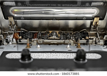 Macro Photography of Mechanism Details of a Cassette Player