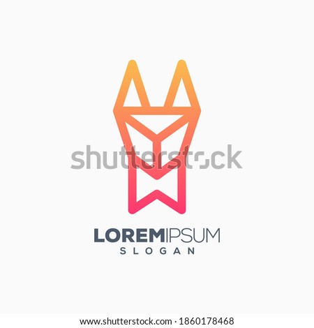 fox color logo design vector