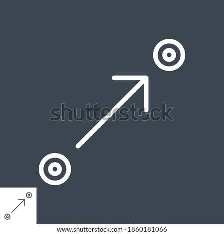 Route Planner Thin Line Vector Icon Isolated on the Black Background.