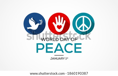Vector illustration on the theme of World Day of Peace, a feast day of the Roman Catholic Church dedicated to universal peace, held on 1st January each year across the globe.