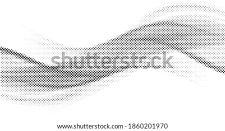 Data technology background. Abstract background. Connecting dots and lines on dark background. Abstract digital wave particles. Abstract halftone illustration background. Royalty-Free Stock Photo #1860201970