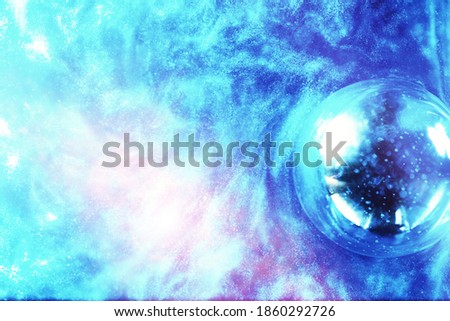 Astronomical photograph of the universe in a distant galaxy with nebulae and stars
