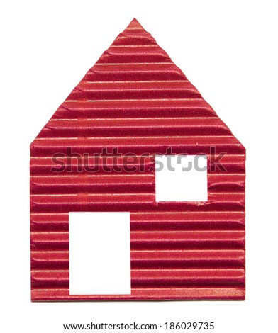 Paper house on white background.