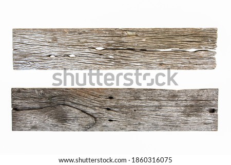 Old wooden sign board background. plank wood isolated for design art work or add text message.