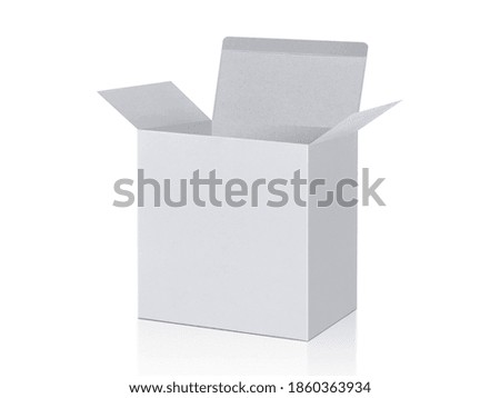Open Empty Cardboard Box Isolated on White Background, 3D rendering