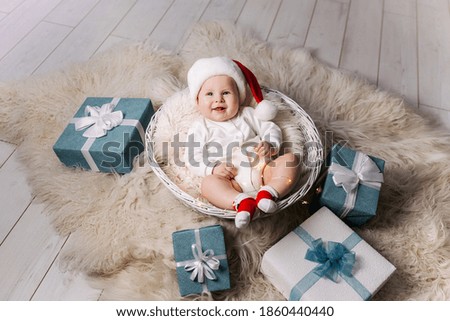 
Little girl in a santa hat