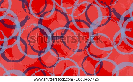 Allover watercolor circles geometry fabric print. Circular splotch overlapping elements vector seamless pattern. Ink texture circles geometry fabric background.