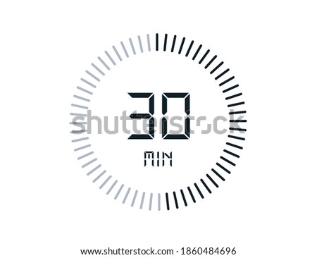 30 minutes timers Clocks, Timer 30 min icon Royalty-Free Stock Photo #1860484696