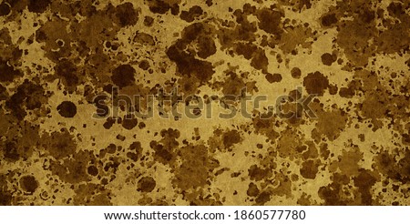 Yellow gold brown antique old spotted background with blur, gradient and watercolor texture. Space for artistic creation and graphic design. Grunge texture. Background paper texture for vintage design