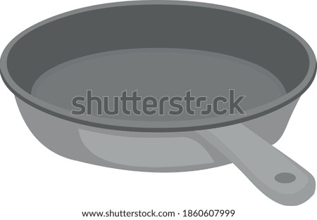 Vector emoticon illustration of a frying pan


