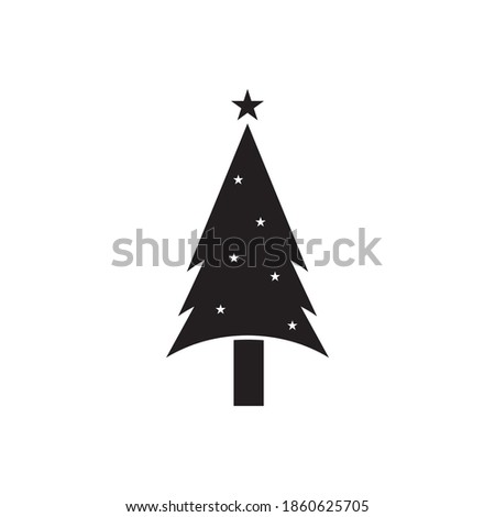 Christmas tree icon. Happy Christmas, new year symbol. vector icon, sign, emblem, pictogram. Flat style for graphic and web design