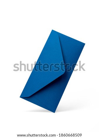 Blue envelope on a white background with an opening side