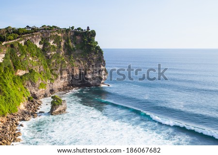 view of a cliff in Bali Indonesia
