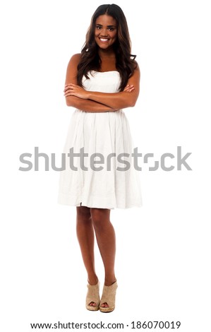 Full length picture of a young beautiful woman