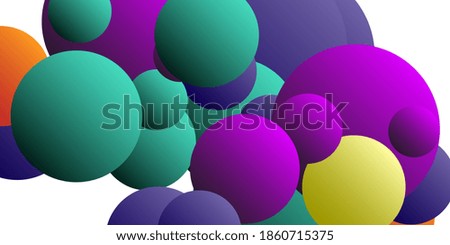 Ball shape gradients.  Multicolored balls for design 3D illustration.  Magazine style. Vector clip art.
