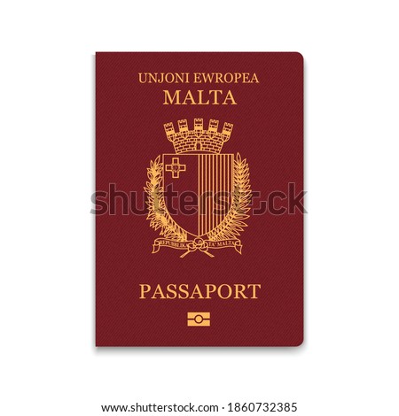 Passport of Malta. Citizen ID template. Vector illustration  Royalty-Free Stock Photo #1860732385