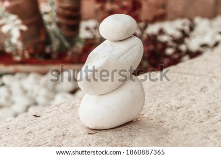 Beautiful stone statue lovely nature. Natural rocks balance relaxation health spirituality.