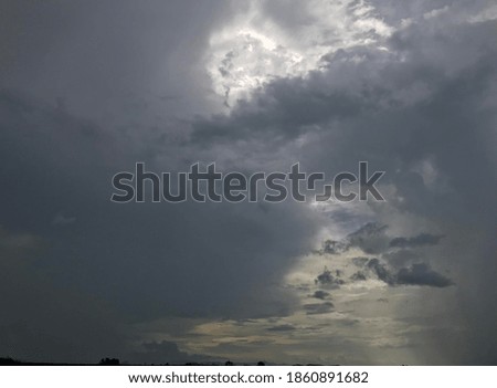 Scenery in silhouette of clouds sky in tropical climate, southern Thailand.