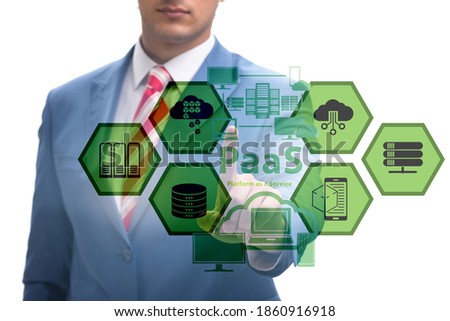 Businessman in platform as a service concept