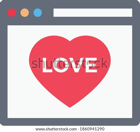love vector flat colour icon