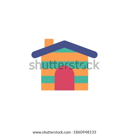 cabin icon vector flat design. colored flat icon. isolated on white background