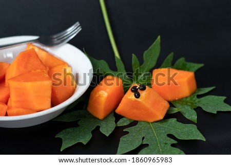 Ripe and sweet papaya prepared for dessert.