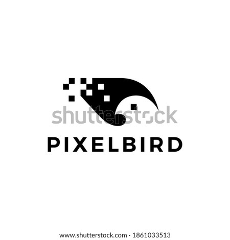 pixel bird logo vector icon illustration