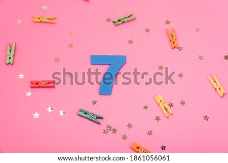 number 7, 7 birthday celebration, 7 years anniversary 