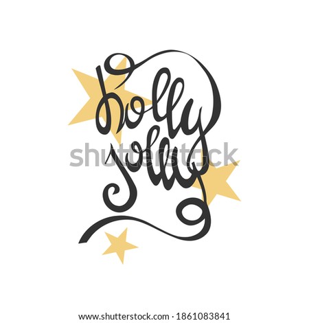 Merry Christmas Lettering Design . Happy New Year. Black and gold colours. Christmas series
