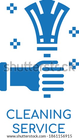 cleaning service icon vector isolate (blue version)