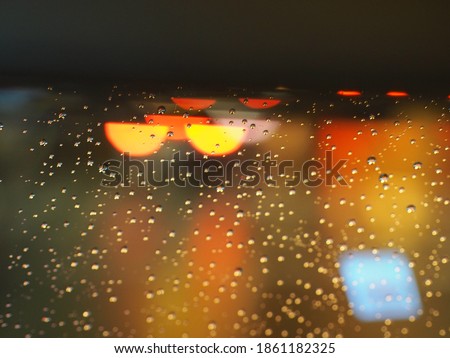 Rain drops Bokeh background Abstract light red white and yellow color bokeh beautiful blurred, Design for paper art web mobile applications covers card infographic banners social media and copy write