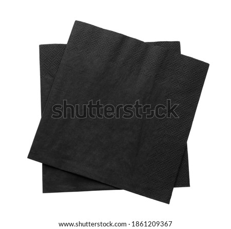 Black clean paper tissues on white background, top view Royalty-Free Stock Photo #1861209367