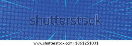 Blue comic zoom with lines and dots - Vector illustration