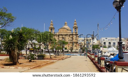 View of the parish church of Msida. Valletta. Malta.