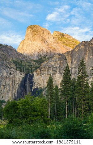 Beautiful view inside of Yosemite National Park in California