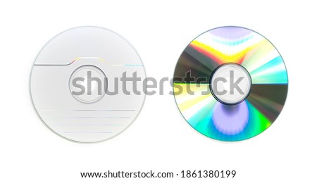 CD on both sides. Close up. Isolated on a white background. Royalty-Free Stock Photo #1861380199